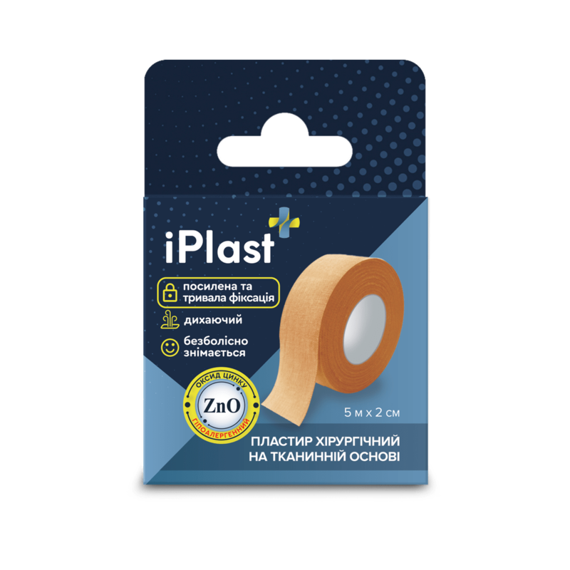 Пластир iPlast хірургічний ткан.осн. 5 м х 2 см
